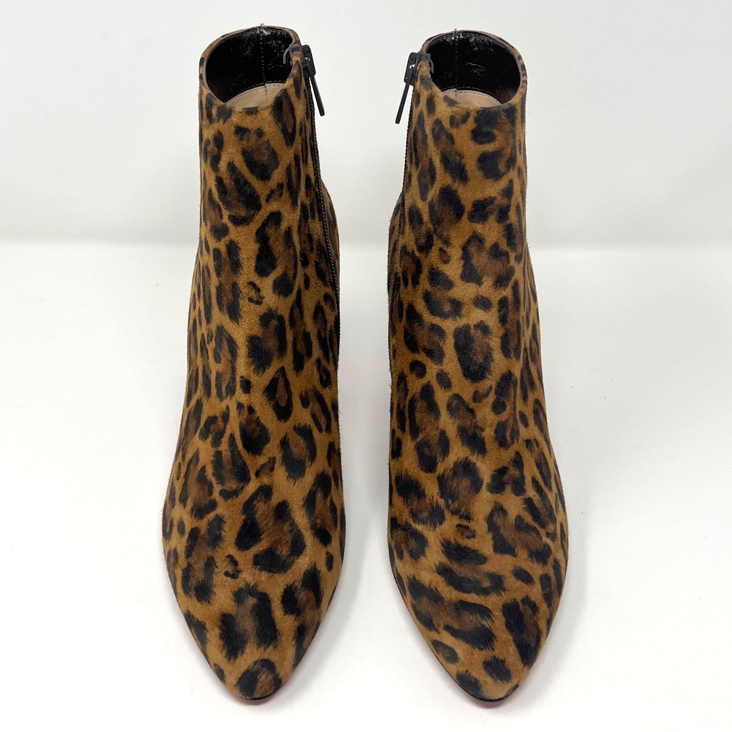 Christian Louboutin Eloise 85 Suede Leopard Animal Print Ankle Boot Heels Size Eu 38