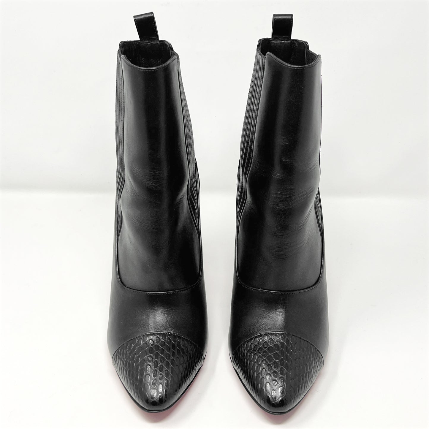 Christian Louboutin Me in the 90's 100 Black Leather Calf High Heels Boots Size EU 37.5