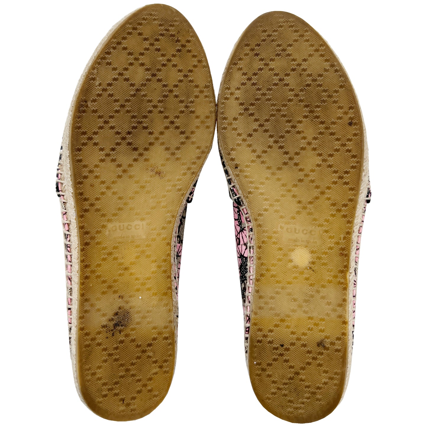 Gucci Bengal Tiger Floral Supreme Monogram Canvas Round Toe Espadrilles Flats Size EU 37.5