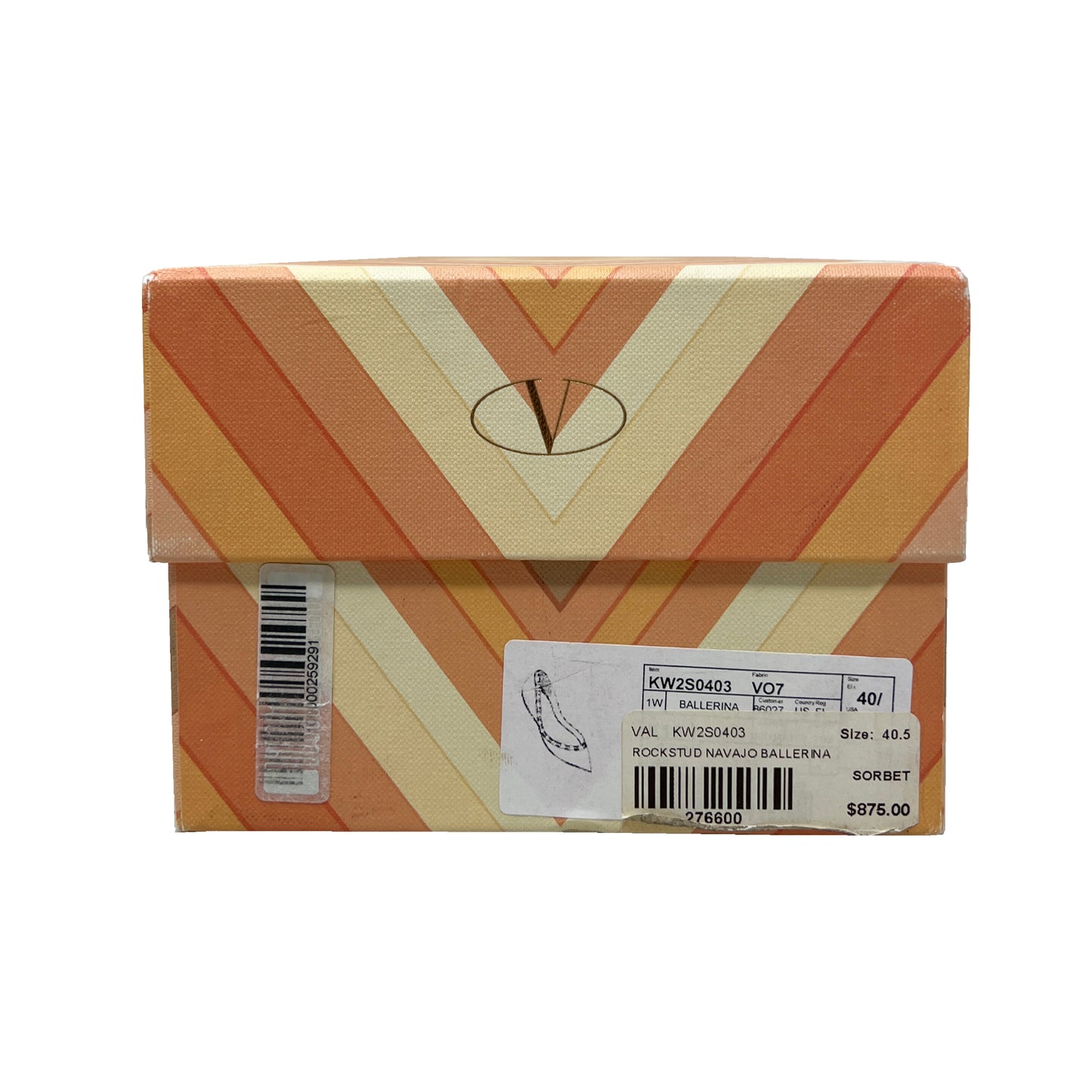 Valentino Rockstud Navajo Striped Leather Studded Multicolor Pointed Toe Flats Size EU 40.5