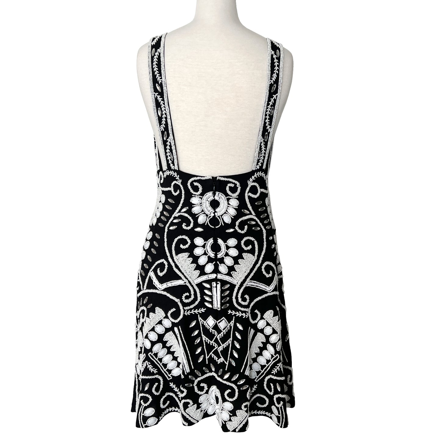 Alexis Jerza Black and White Embellished Mini Dress Size XL