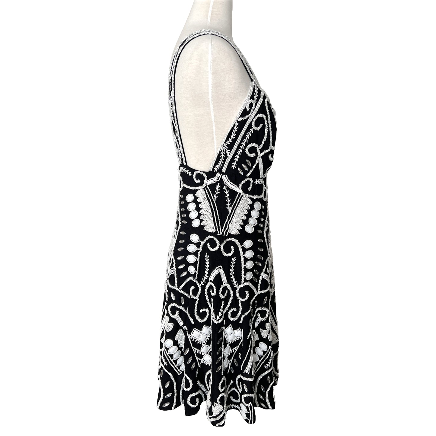 Alexis Jerza Black and White Embellished Mini Dress Size XL