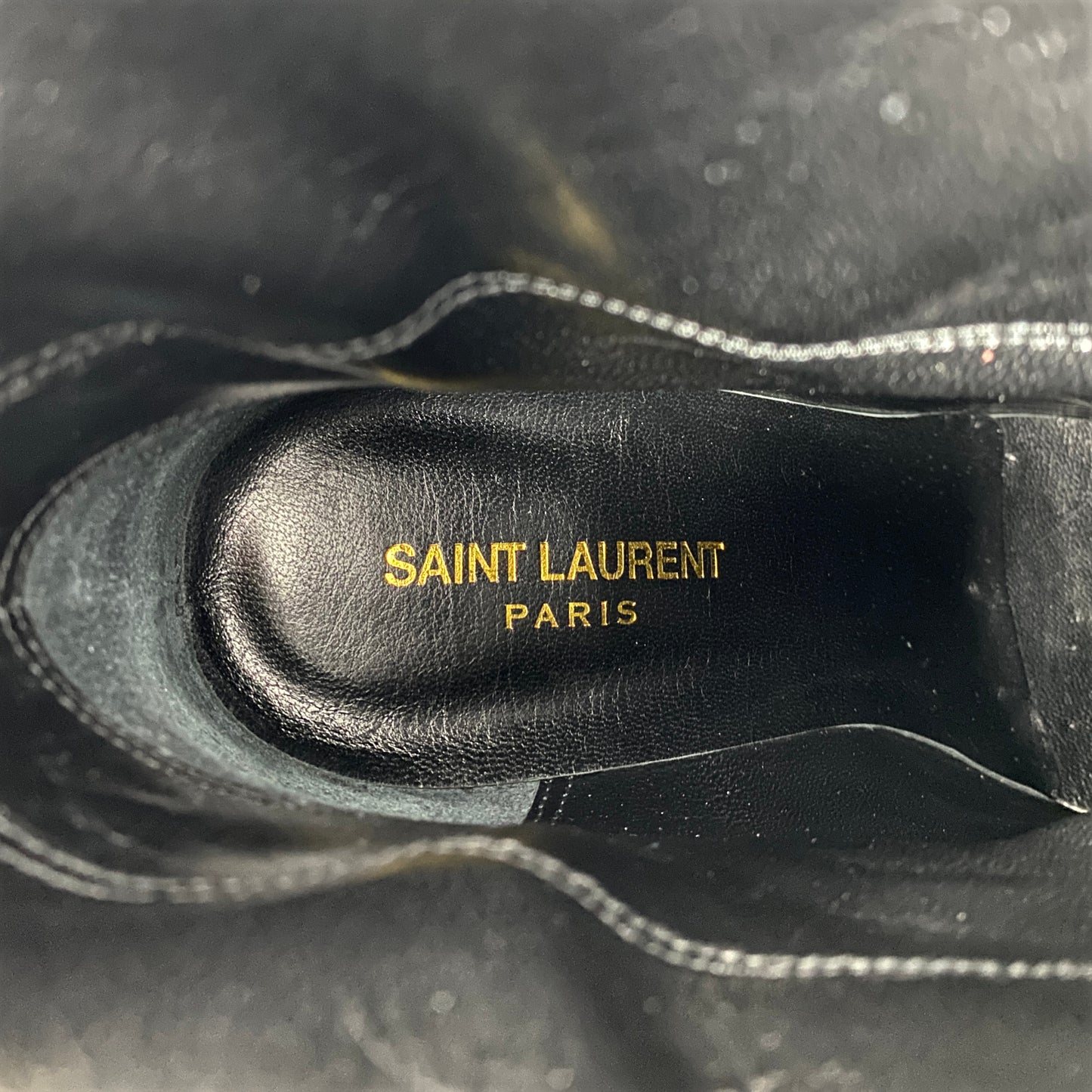 Saint Laurent Debbie 100 Suede Double Chain Ankle Boots Size 41.5