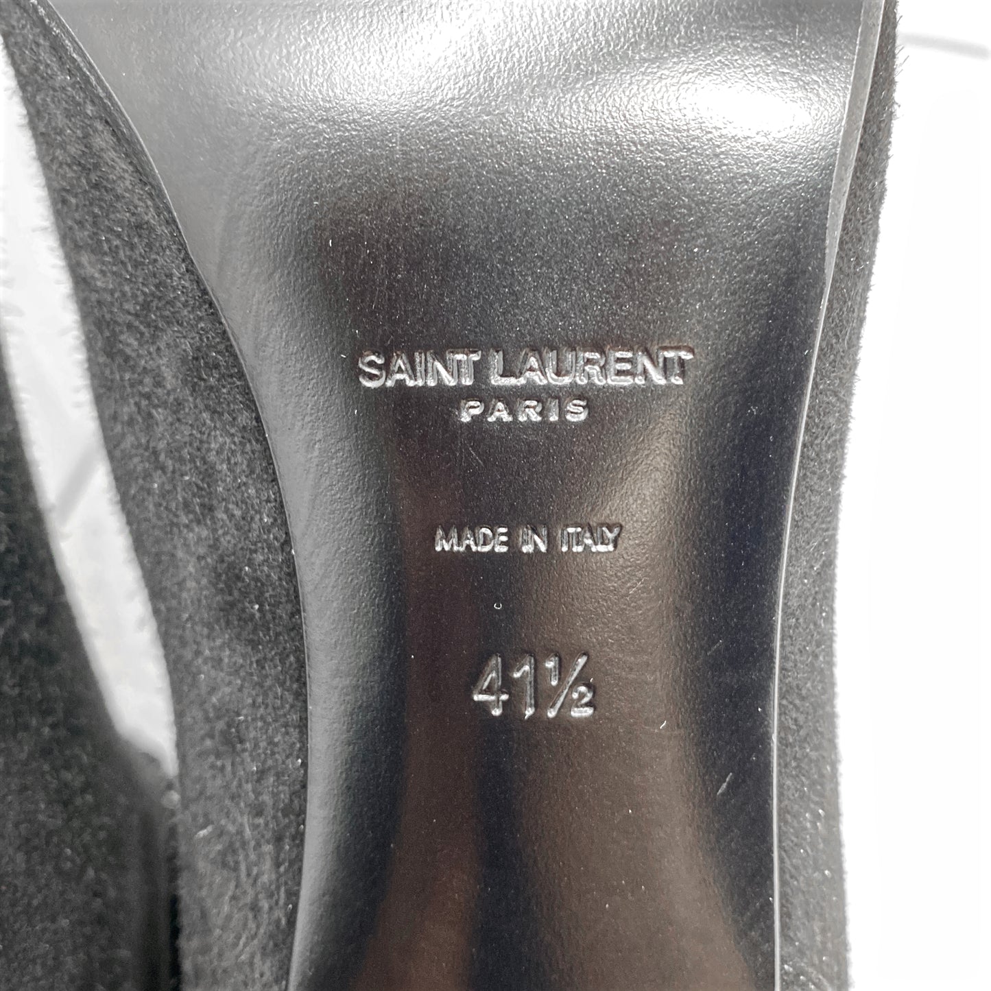 Saint Laurent Debbie 100 Suede Double Chain Ankle Boots Size 41.5