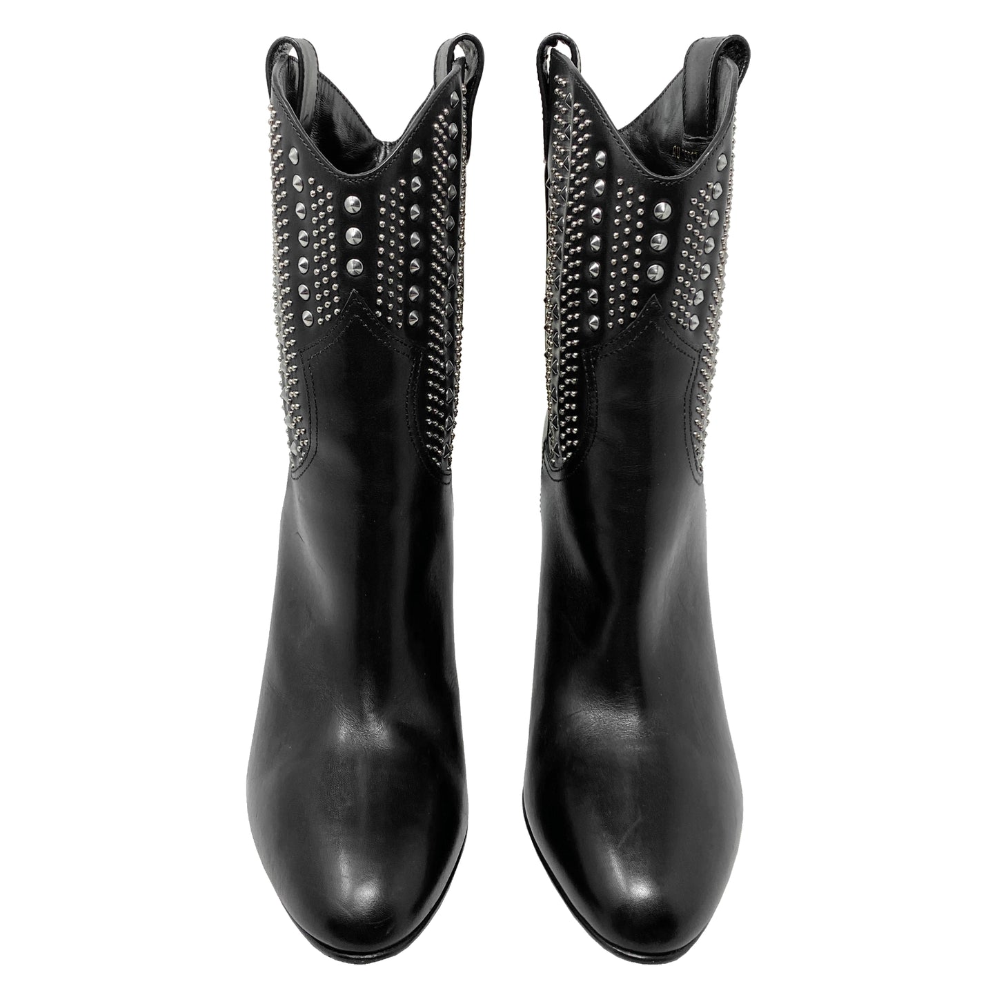 Saint Laurent Debbie Studded Leather Mid-calf Boots