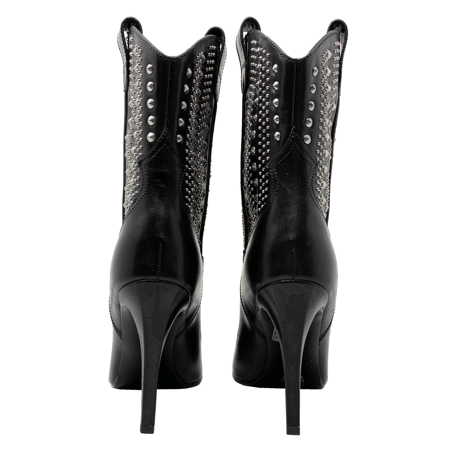 Saint Laurent Debbie 105 Studded Mid-Calf Boots Size EU 38.5