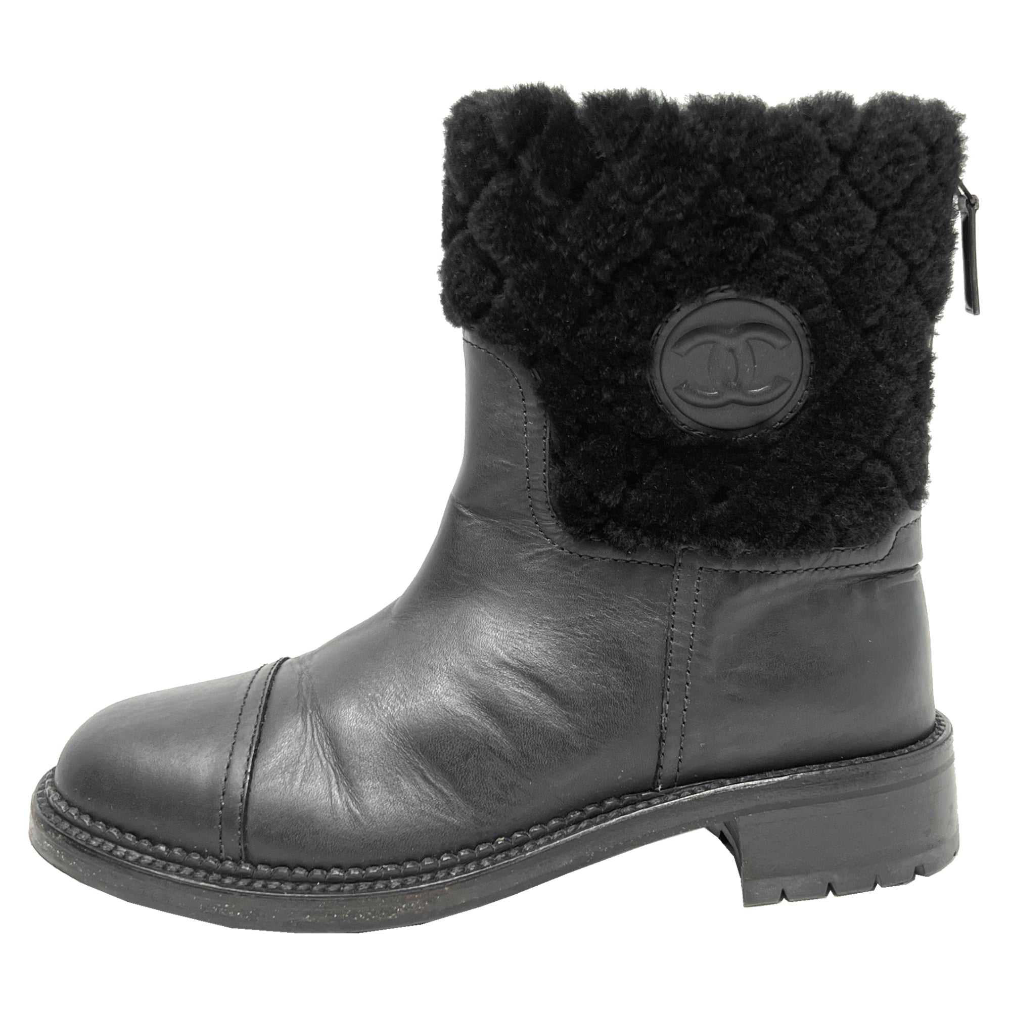 Chanel mid calf boots best sale