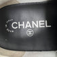 Chanel Black Leather Logo Lace Up Weekender Interlocking Logo Heel Tab Sneakers Size EU 41