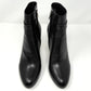 Christian Dior Black Leather Almond Round Toe Silver Buckle Heels Ankle Boots Size EU 39.5