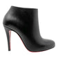 Christian Louboutin Belle 100 Black Leather Round Toe High Heels Ankle Boots Size EU 37.5