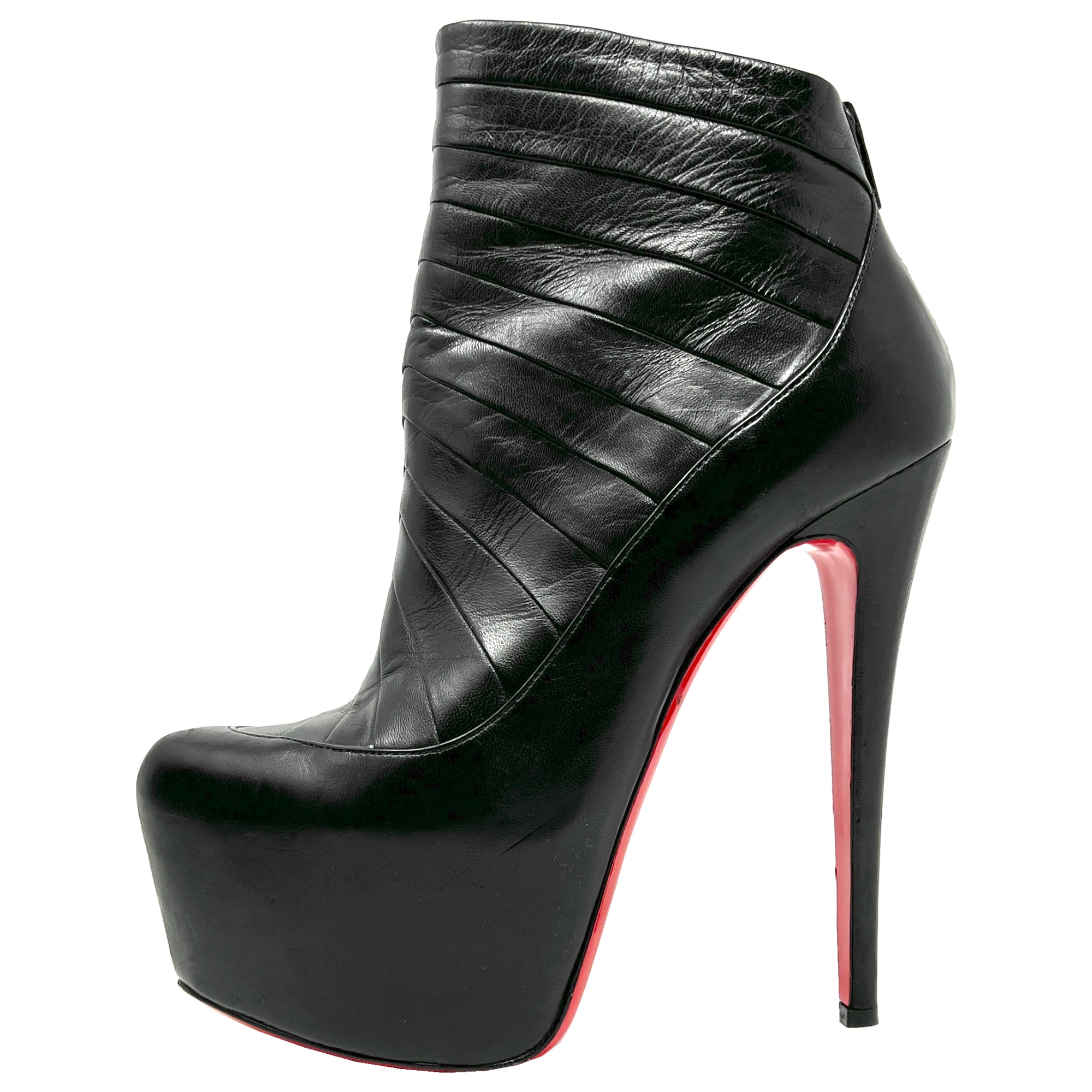 Christian louboutin black boot heels on sale