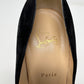 Christian Louboutin Pigalle Follies 100 Black Suede Pointed Toe Pumps Heels Size EU 40.5