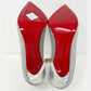 Christian Louboutin Pigalle Follies 100 Silver Iredescent Sequin Heels Pumps Size EU 40