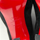 Christian Louboutin Interlopa 160 Black Suede Fringe Platform Knee High Boots Size EU 37