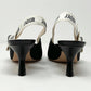 Dior J'Adior Black Fabric Pointed Toe Low Heels Logo Bow Slingback Pumps