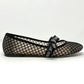 Dior Miss J'ADior Logo Ribbon Mary Jane Black Resille Ballet Flats Size EU 38