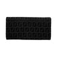 Fendi Zucchino Baguette Black Monogram Logo Bifold Continental Flap Wallet