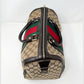 Gucci GG Supreme Monogram Leather Trim Vintage Web Boston Bag