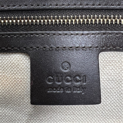 Gucci GG Supreme Monogram Leather Trim Vintage Web Boston Bag