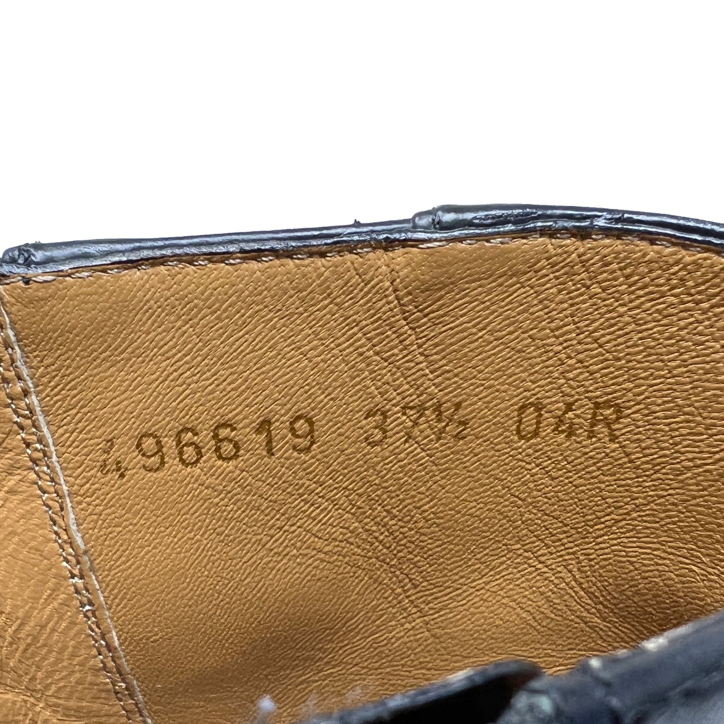Gucci Jordaan Horsebit Black Leather Round Toe Zip Up Flat Ankle Boots Size EU 37.5