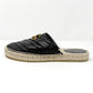 Gucci Marmont Black Chevron Quilted Black Leather Espadrilles Flats Mules