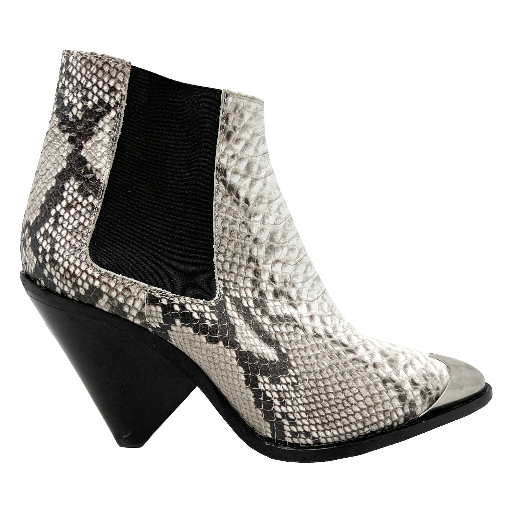Isabel Marant Boots Lemsey Snakeskin Leather Metal Pointed Toe Western Boots