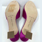 Manolo Blahnik Pink Fuchsia Magenta Satin Crystal Embellished Sandal Mules Heels Size EU 38