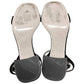 Miu Miu Black Suede Crystal Embellished T-Strap Low Block Heels Sandals Size EU 37.5