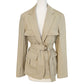 Nili Lotan Tan Khaki Hunt Safari Style Belted Multi-pocket Twill Blazer Jacket Size US 8