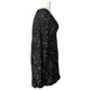 Retrofete Aubrielle Black Sequin Embellished Long Sleeve Deep V Neck Mini Dress Size S