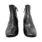The Row Bowin Black Leather Curved Heel Zip Up Curved Block Heels Ankle Boots Size EU 38
