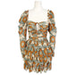 Ulla Johnson Naiya Abstract Metallic Print Tiered Puff Sleeve Mini Dress Size 0