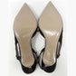 Valentino Rockstud Black Suede Pointed Toe Low Heels Slingback Pumps Size EU 37.5