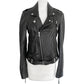 BLK DNM Black Embossed Calf Leather Motorcycle Belted Jacket Size S