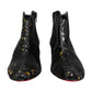 Christian Louboutin Disco Black Gold Sequins Paillettes Ankle Boots Size EU 36.5