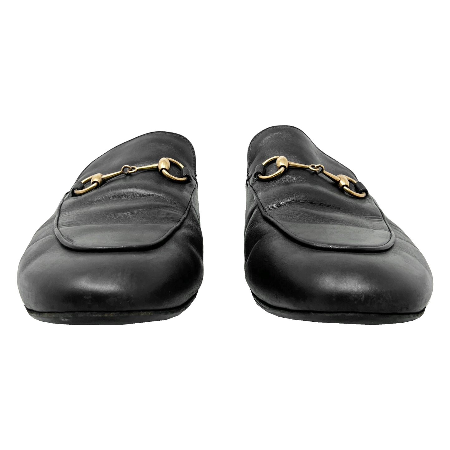 Gucci Princetown Black Leather Loafer Mules Size EU 40