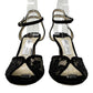 Jimmy Choo Sacora 85 Black Suede and Lace Peep Toe Sandals Size EU 38