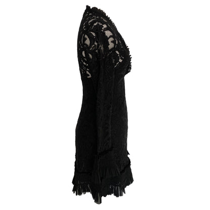 Alexis Nuray Black Lace Deep V Mini Dress Size XS