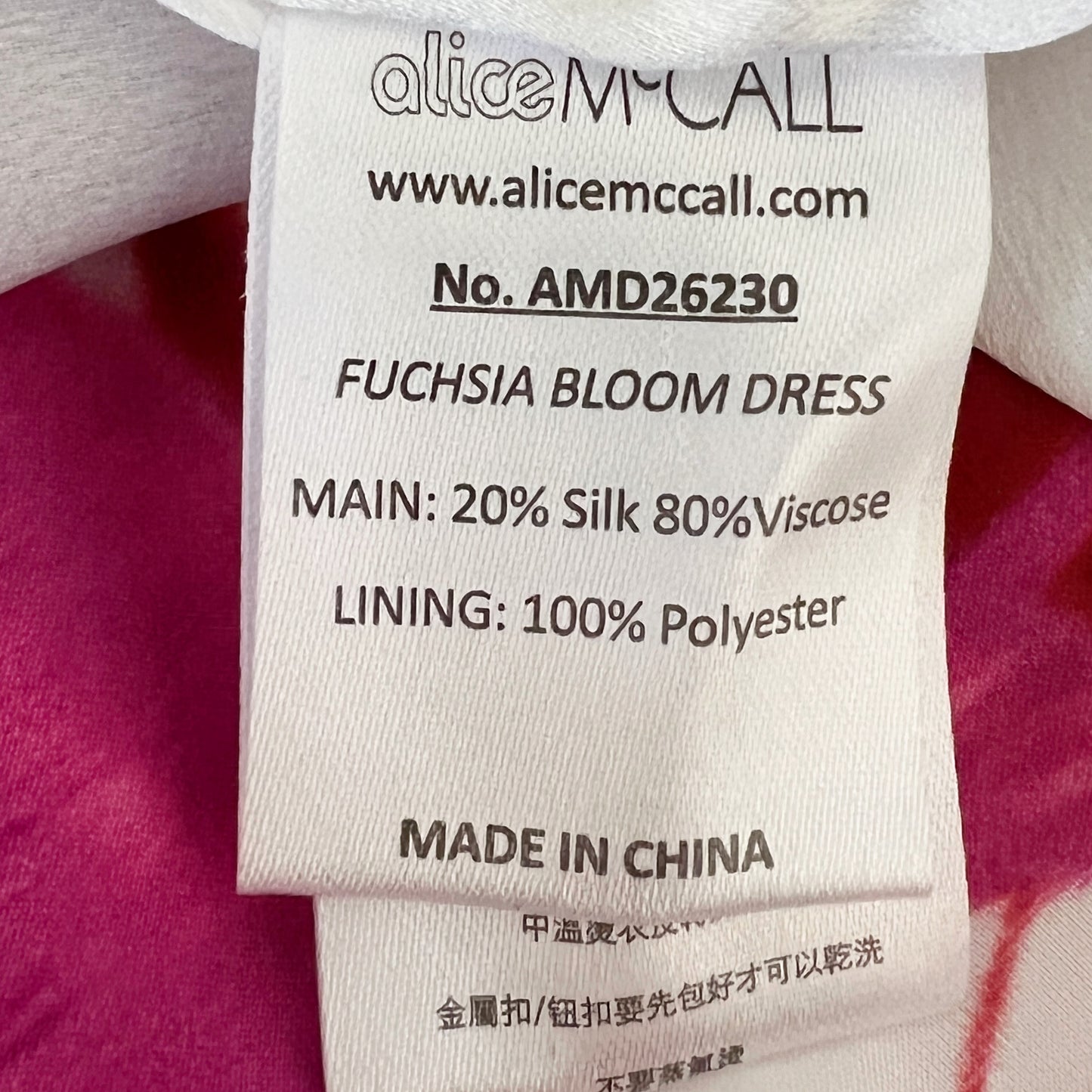 Alice McCall Bloom White and Pink Midi Dress Size US 8