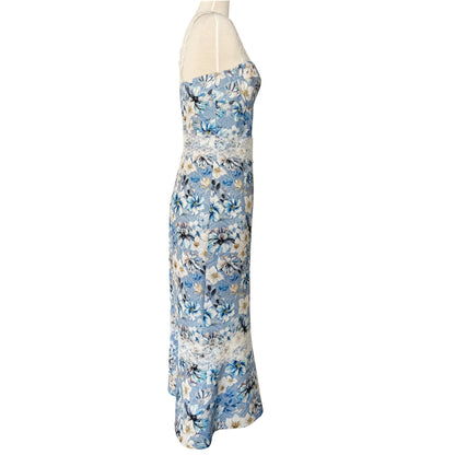 Bronx and Banco Yana Blue Floral Print Dress Size US 6