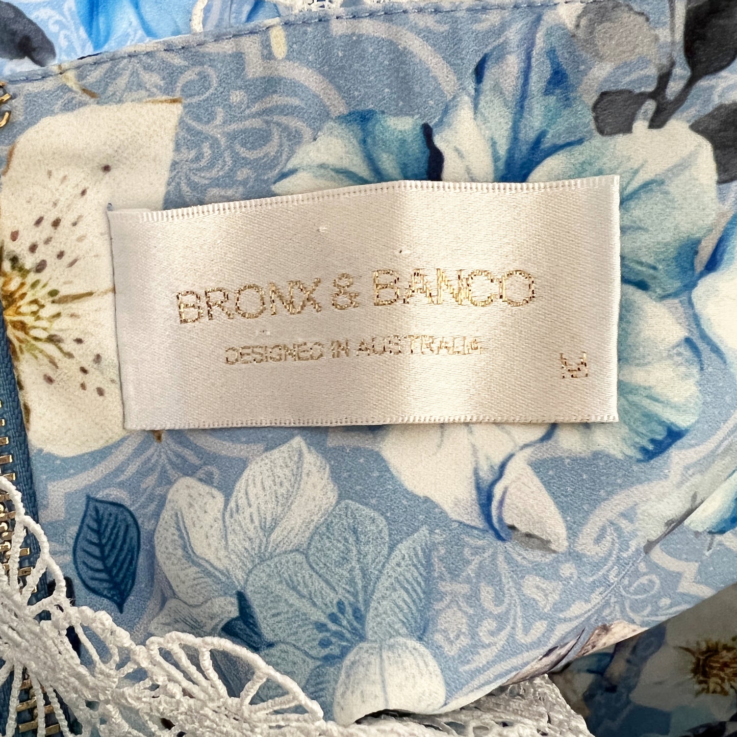 Bronx and Banco Yana Blue Floral Print Dress Size US 6