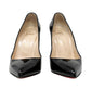 Christian Louboutin Pigalle Follies Black Patent Leather Pumps Heels Size EU 39.5
