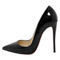 Christian Louboutin So Kate 120 Black Patent Leather Pointed Toe Stiletto Pumps