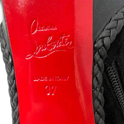 Christian Louboutin Sultane 140 Black Suede Ankle Boots Size EU 37