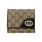 Gucci Interlocking GG Logo Monogrammed Leather Trimmed French Fold Square Wallet