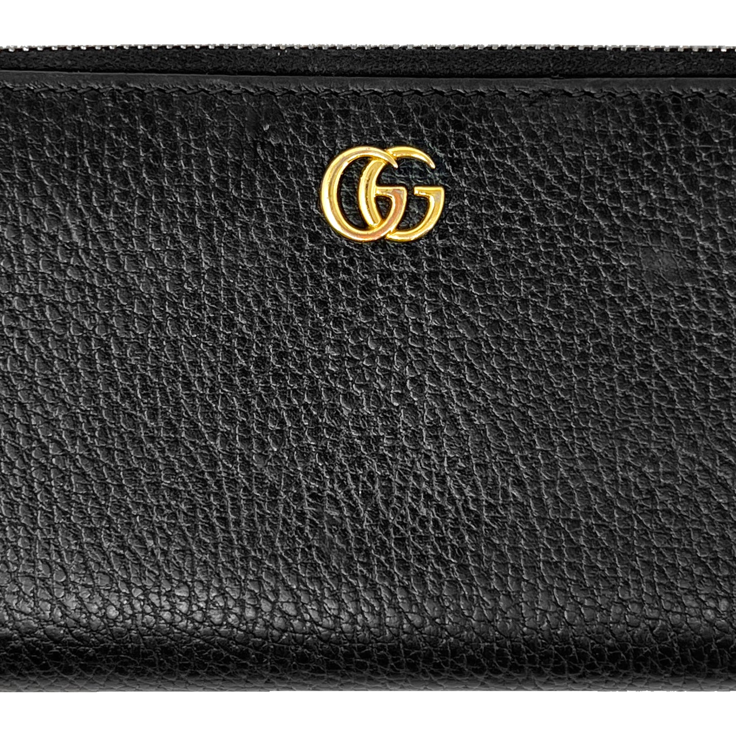 Gucci Marmont Black Leather Zip Around Wallet