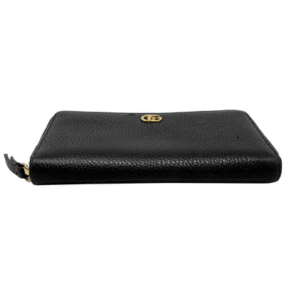 Gucci Marmont Black Leather Zip Around Wallet