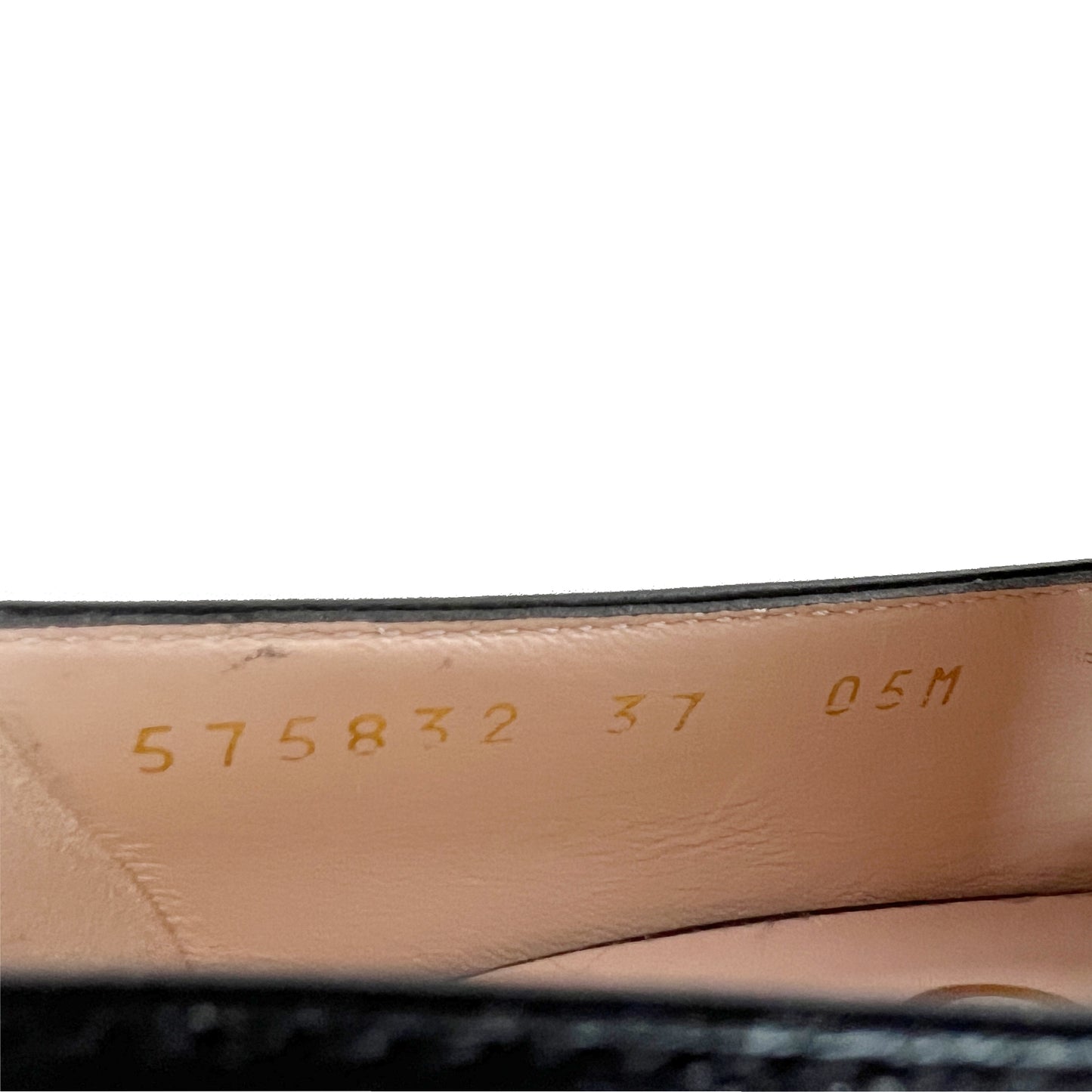 Gucci Zumi GG Logo Black Leather Loafers Size EU 37