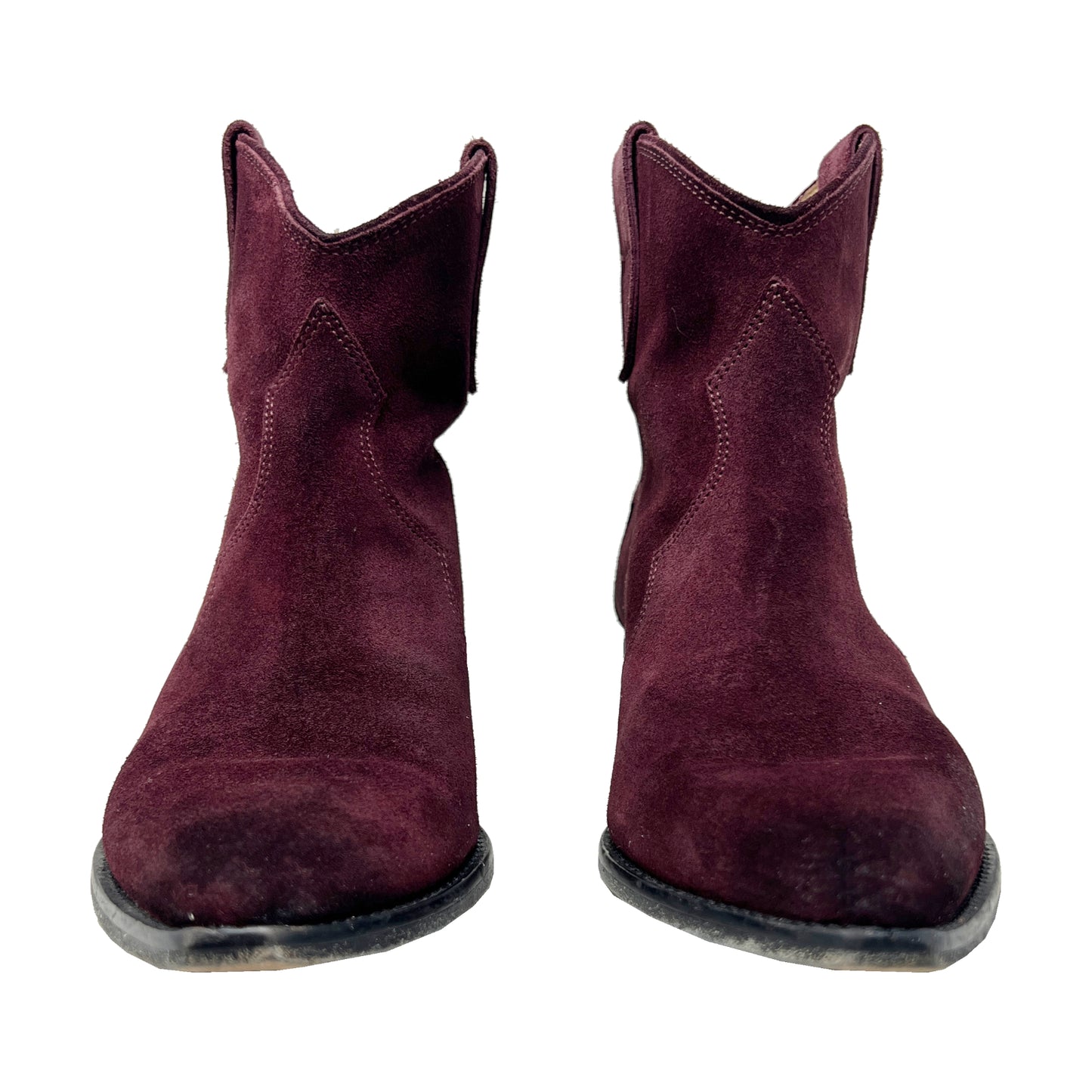 Isabel Marant Boots Dewina Dark Red Suede Ankle Boots Size EU 37