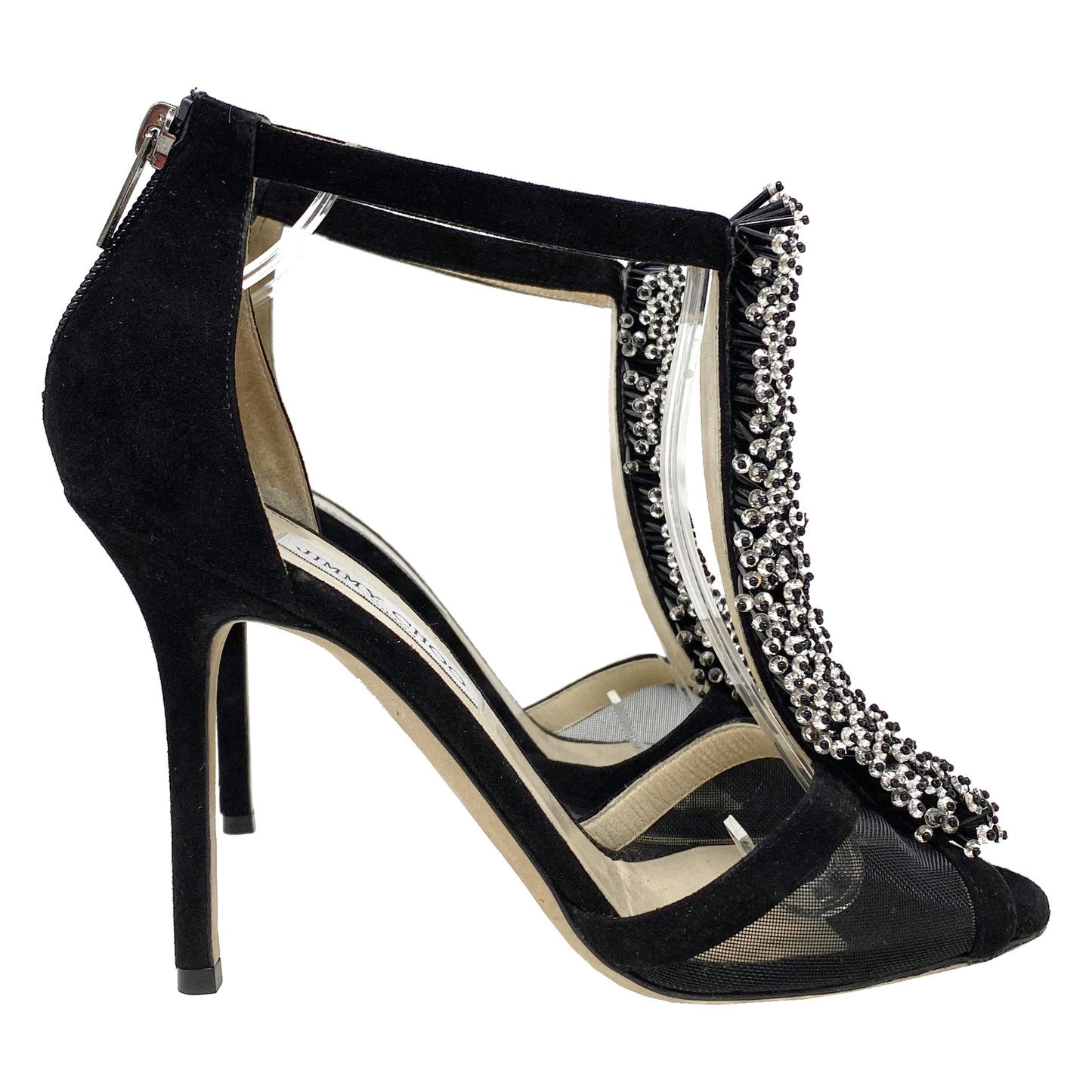 Jimmy Choo Feline Suede Beaded Strap Sandals